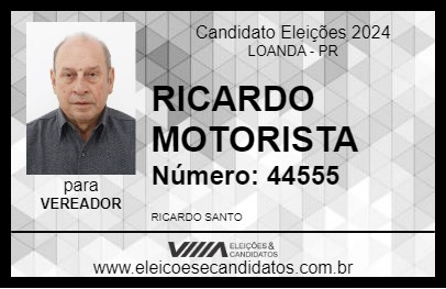 Candidato RICARDO MOTORISTA 2024 - LOANDA - Eleições