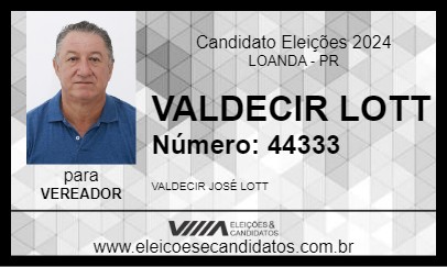 Candidato VALDECIR LOTT 2024 - LOANDA - Eleições