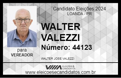 Candidato WALTER VALEZZI 2024 - LOANDA - Eleições