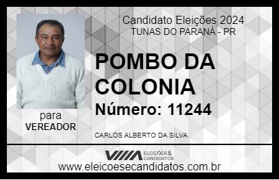 Candidato POMBO DA COLONIA 2024 - TUNAS DO PARANÁ - Eleições