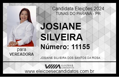 Candidato JOSIANE SILVEIRA 2024 - TUNAS DO PARANÁ - Eleições