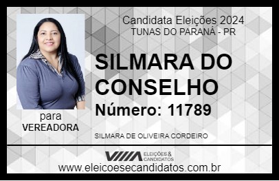 Candidato SILMARA CORDEIRO 2024 - TUNAS DO PARANÁ - Eleições