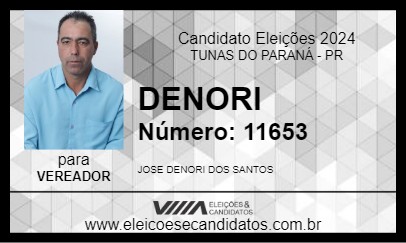 Candidato DENORI 2024 - TUNAS DO PARANÁ - Eleições