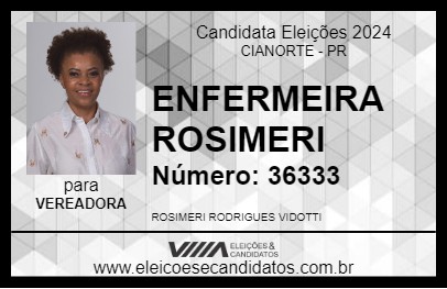 Candidato ENFERMEIRA ROSIMERI 2024 - CIANORTE - Eleições