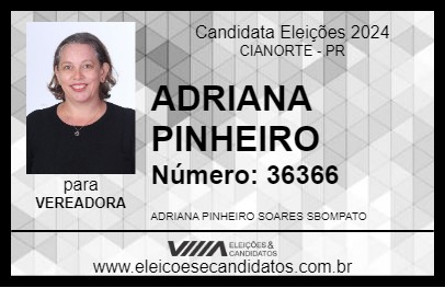 Candidato ADRIANA PINHEIRO 2024 - CIANORTE - Eleições