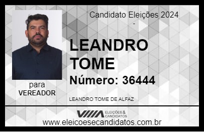 Candidato LEANDRO TOME 2024 - CIANORTE - Eleições