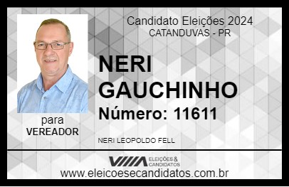 Candidato NERI GAUCHINHO 2024 - CATANDUVAS - Eleições