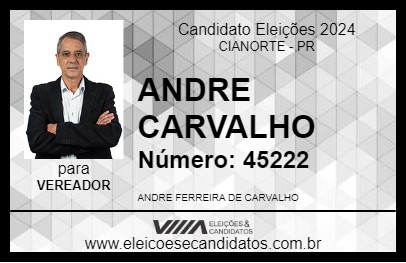 Candidato ANDRE CARVALHO 2024 - CIANORTE - Eleições