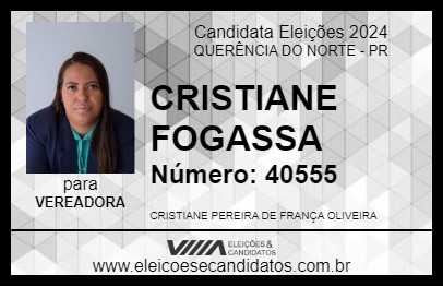 Candidato CRISTIANE FOGASSA 2024 - QUERÊNCIA DO NORTE - Eleições