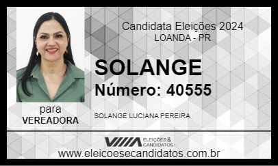 Candidato SOLANGE 2024 - LOANDA - Eleições