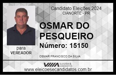 Candidato OSMAR DO PESQUEIRO 2024 - CIANORTE - Eleições