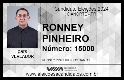 Candidato RONNEY PINHEIRO 2024 - CIANORTE - Eleições