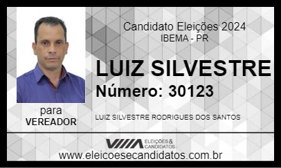 Candidato LUIZ SILVESTRE 2024 - IBEMA - Eleições