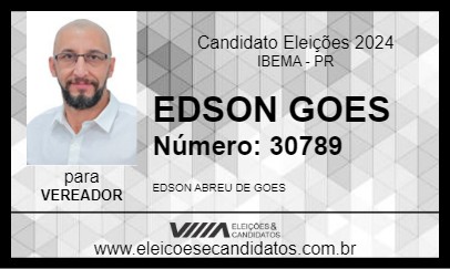 Candidato EDSON GOES 2024 - IBEMA - Eleições