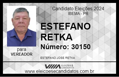 Candidato ESTEFANO RETKA 2024 - IBEMA - Eleições