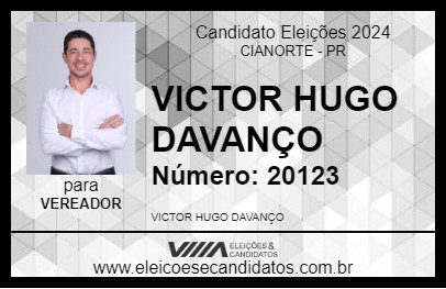 Candidato VICTOR HUGO DAVANÇO 2024 - CIANORTE - Eleições