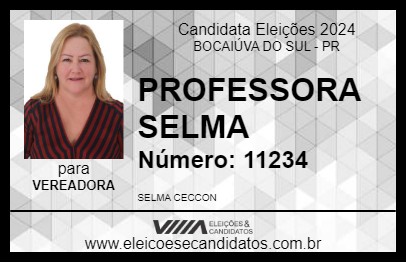 Candidato PROFESSORA SELMA 2024 - BOCAIÚVA DO SUL - Eleições