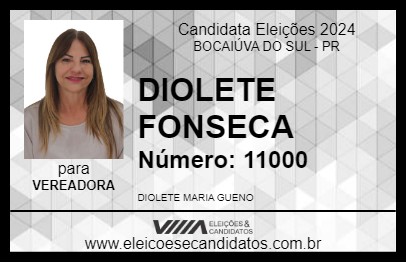 Candidato DIOLETE FONSECA 2024 - BOCAIÚVA DO SUL - Eleições