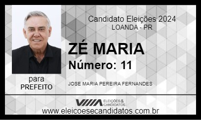 Candidato ZÉ MARIA 2024 - LOANDA - Eleições