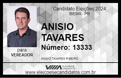 Candidato ANISIO TAVARES 2024 - IBEMA - Eleições