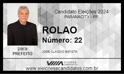 Candidato ROLAO 2024 - PARANACITY - Eleições