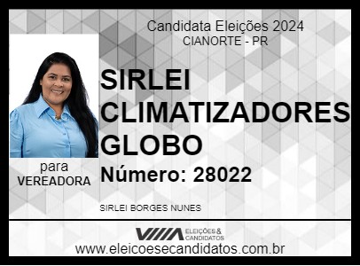 Candidato SIRLEI  CLIMATIZADORES GLOBO 2024 - CIANORTE - Eleições