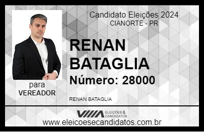 Candidato RENAN BATAGLIA 2024 - CIANORTE - Eleições