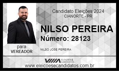 Candidato NILSO PEREIRA 2024 - CIANORTE - Eleições