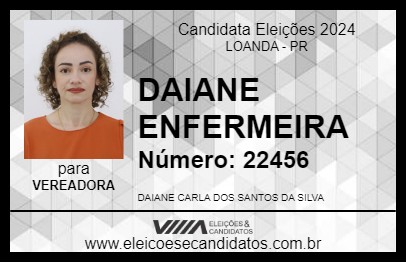 Candidato DAIANE ENFERMEIRA 2024 - LOANDA - Eleições