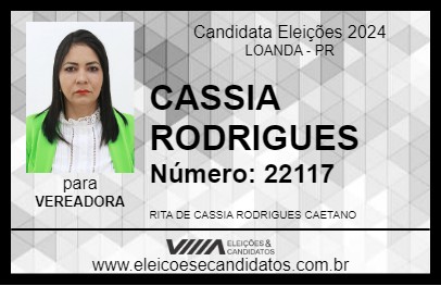 Candidato CASSIA RODRIGUES 2024 - LOANDA - Eleições