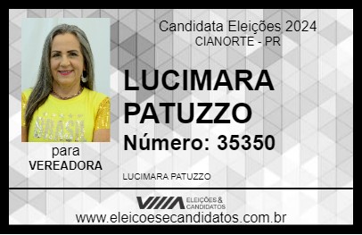 Candidato LUCIMARA PATUZZO 2024 - CIANORTE - Eleições