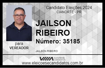 Candidato JAILSON RIBEIRO 2024 - CIANORTE - Eleições