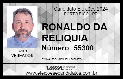 Candidato RONALDO DA RELIQUIA 2024 - PORTO RICO - Eleições