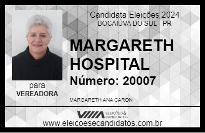 Candidato MARGARETH CARON 2024 - BOCAIÚVA DO SUL - Eleições