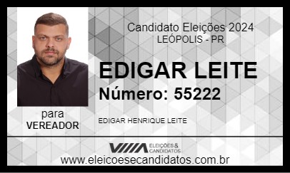 Candidato EDIGAR LEITE 2024 - LEÓPOLIS - Eleições