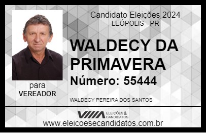 Candidato WALDECY DA PRIMAVERA 2024 - LEÓPOLIS - Eleições