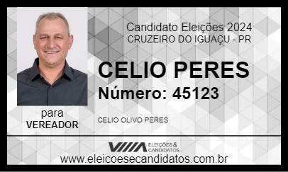 Candidato CELIO PERES 2024 - CRUZEIRO DO IGUAÇU - Eleições