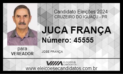 Candidato JUCA FRANÇA 2024 - CRUZEIRO DO IGUAÇU - Eleições