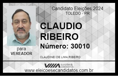 Candidato CLAUDIO RIBEIRO 2024 - TOLEDO - Eleições