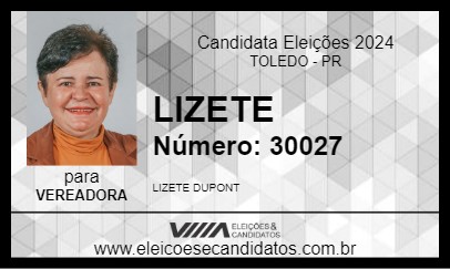 Candidato LIZETE 2024 - TOLEDO - Eleições