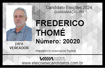 Candidato FREDERICO THOMÉ 2024 - GUARANIAÇU - Eleições