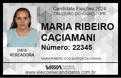 Candidato MARIA DO JAPONÊS 2024 - CRUZEIRO DO IGUAÇU - Eleições