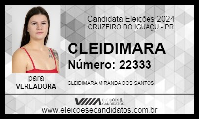 Candidato CLEIDIMARA 2024 - CRUZEIRO DO IGUAÇU - Eleições