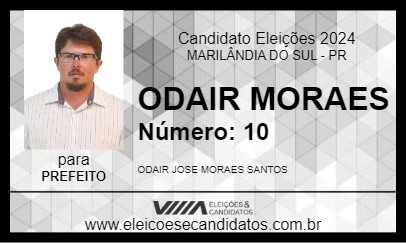 Candidato ODAIR MORAES 2024 - MARILÂNDIA DO SUL - Eleições