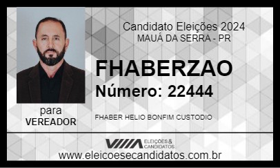 Candidato FHABERZAO 2024 - MAUÁ DA SERRA - Eleições