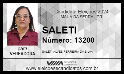 Candidato SALETI 2024 - MAUÁ DA SERRA - Eleições