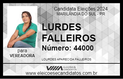 Candidato LURDES FALLEIROS 2024 - MARILÂNDIA DO SUL - Eleições