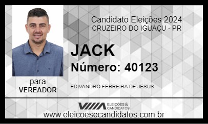 Candidato JACK 2024 - CRUZEIRO DO IGUAÇU - Eleições