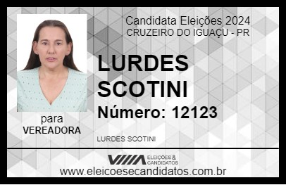 Candidato LURDES SCOTINI 2024 - CRUZEIRO DO IGUAÇU - Eleições