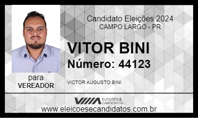 Candidato VICTOR BINI 2024 - CAMPO LARGO - Eleições